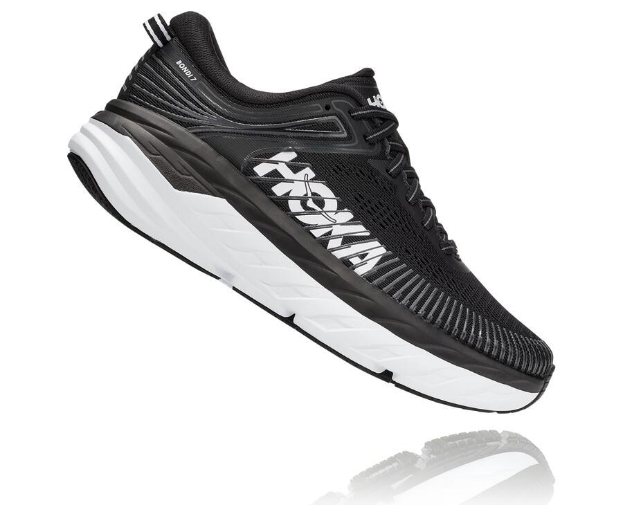 Zapatillas Running Hoka One One Mujer - Bondi 7 - Negras/Blancas - RHT531846